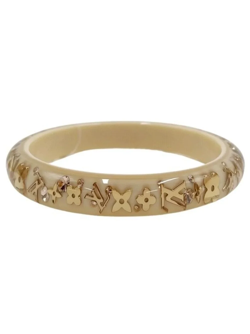 Louis Vuitton Bra Ankle John Clear Gold Resin Bracelet
